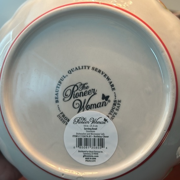 Pioneer Woman Holiday Serving Bowl Never Used w/ original sticker - Picture 4 of 4